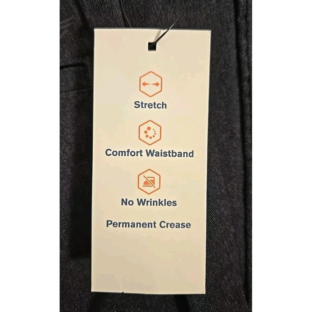 DOCKERS Pants 40x32 Dark Gray Comfort Khaki Pleated Relaxed Fit Stretch Mens NEW